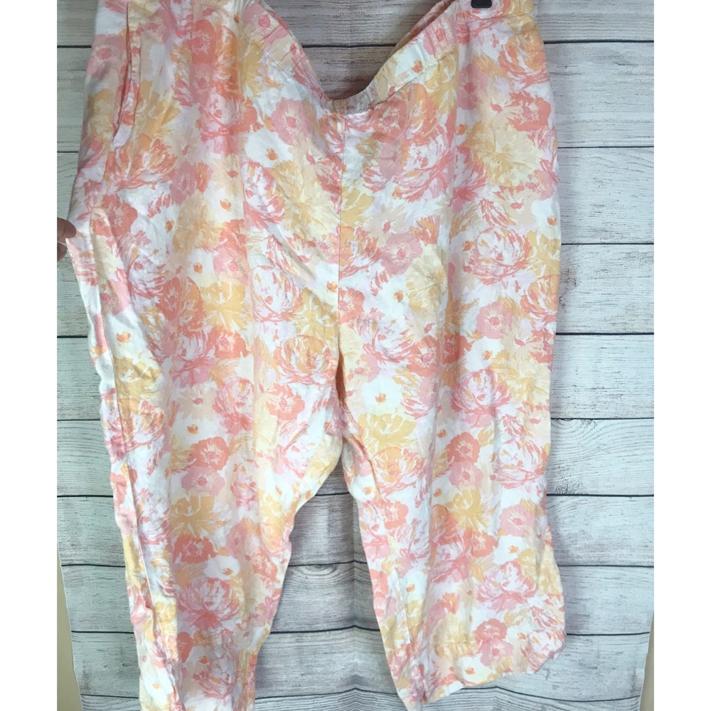 ONE DAY ONLY J.jill floral cropped linen pants size 26